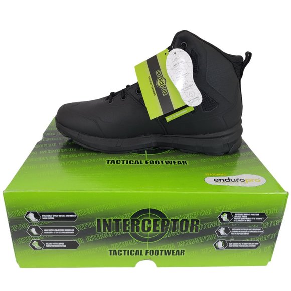 Men's Interceptor Wyatt Black Tactical Boot 6" Soft Toe EnduroPro Anti-Fatigue - Picture 10 of 10